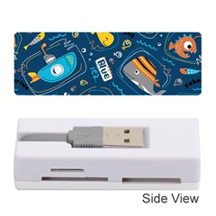 Seamless Pattern Vector Submarine With Sea Animals Cartoon Memory Card Reader (Stick)