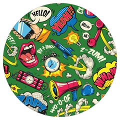 Pop Art Colorful Seamless Pattern Round Trivet by Bedest