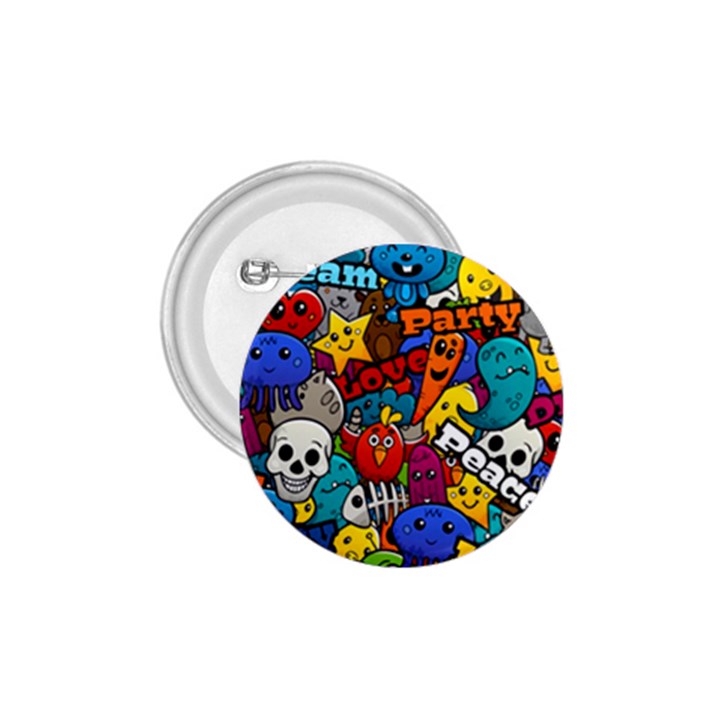 Graffiti Characters Seamless Pattern 1.75  Buttons