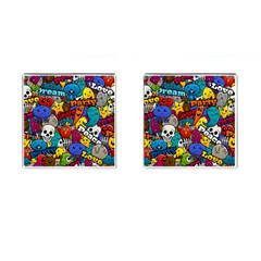 Graffiti Characters Seamless Pattern Cufflinks (square) by Bedest