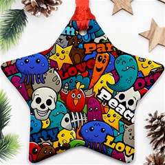 Graffiti Characters Seamless Pattern Star Ornament (two Sides) by Bedest