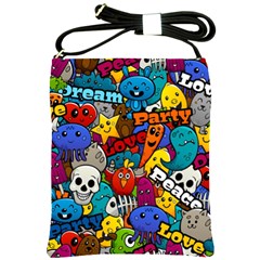 Graffiti Characters Seamless Pattern Shoulder Sling Bag by Bedest