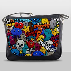 Graffiti Characters Seamless Pattern Messenger Bag by Bedest