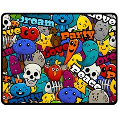 Graffiti Characters Seamless Pattern Two Sides Fleece Blanket (medium) by Bedest