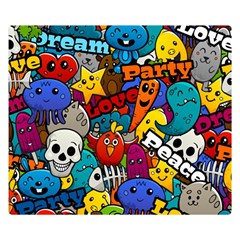 Graffiti Characters Seamless Pattern Two Sides Premium Plush Fleece Blanket (small) by Bedest