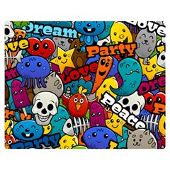 Graffiti Characters Seamless Pattern Two Sides Premium Plush Fleece Blanket (medium) by Bedest