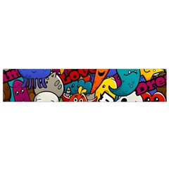 Graffiti Characters Seamless Pattern Small Premium Plush Fleece Scarf by Bedest