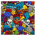 Graffiti Characters Seamless Pattern Square Satin Scarf (36  x 36 ) Front