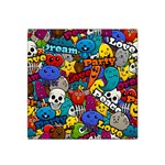 Graffiti Characters Seamless Pattern Satin Bandana Scarf 22  x 22  Front