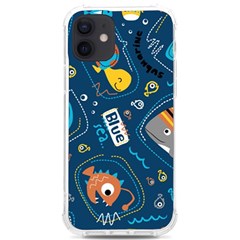 Seamless Pattern Vector Submarine With Sea Animals Cartoon iPhone 12/12 Pro TPU UV Print Case