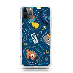 Seamless Pattern Vector Submarine With Sea Animals Cartoon iPhone 11 Pro Max 6.5 Inch TPU UV Print Case