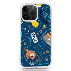 Seamless Pattern Vector Submarine With Sea Animals Cartoon iPhone 14 Pro Max TPU UV Print Case