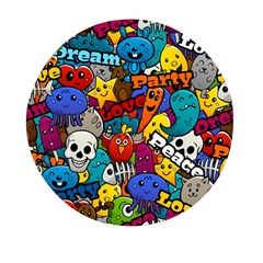 Graffiti Characters Seamless Pattern Mini Round Pill Box (pack Of 5) by Bedest