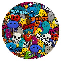 Graffiti Characters Seamless Pattern Uv Print Acrylic Ornament Round