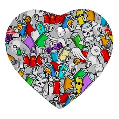 Graffity Characters Seamless Pattern Art Ornament (heart)