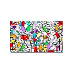 Graffity Characters Seamless Pattern Art Sticker Rectangular (10 Pack) by Bedest