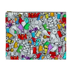 Graffity Characters Seamless Pattern Art Cosmetic Bag (xl) by Bedest