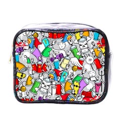 Graffity Characters Seamless Pattern Art Mini Toiletries Bag (one Side) by Bedest