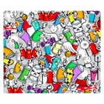 Graffity Characters Seamless Pattern Art Two Sides Premium Plush Fleece Blanket (Small) 50 x40  Blanket Front