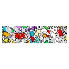 Graffity Characters Seamless Pattern Art Oblong Satin Scarf (16  X 60 ) by Bedest