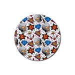 Full Color Flash Tattoo Patterns Rubber Round Coaster (4 pack) Front