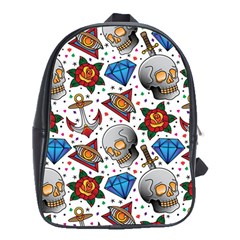 Full Color Flash Tattoo Patterns School Bag (xl) by Bedest