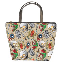 Tattoo Pattern Bucket Bag by Bedest