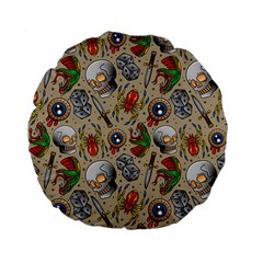 Tattoo Pattern Standard 15  Premium Flano Round Cushions by Bedest