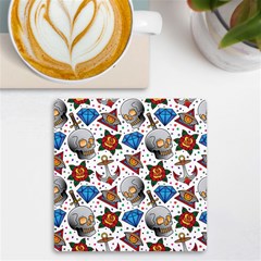 Full Color Flash Tattoo Patterns Uv Print Square Tile Coaster  by Bedest