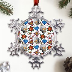 Full Color Flash Tattoo Patterns Metal Large Snowflake Ornament by Bedest