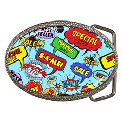 Comic Bubbles Seamless Pattern Belt Buckles