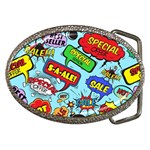 Comic Bubbles Seamless Pattern Belt Buckles Front