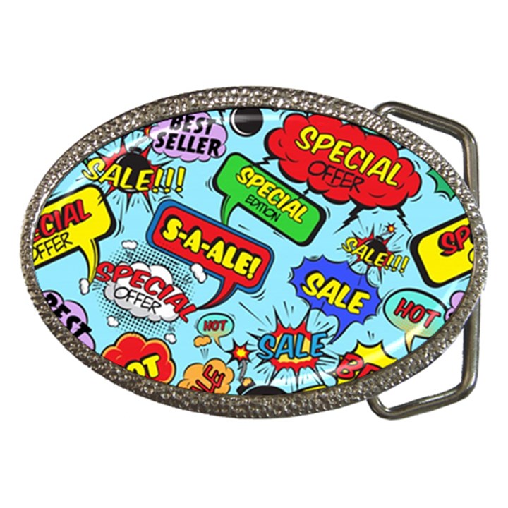 Comic Bubbles Seamless Pattern Belt Buckles