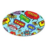 Comic Bubbles Seamless Pattern Oval Magnet Front