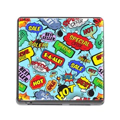 Comic Bubbles Seamless Pattern Memory Card Reader (square 5 Slot) by Bedest