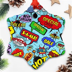 Comic Bubbles Seamless Pattern Ornament (snowflake)