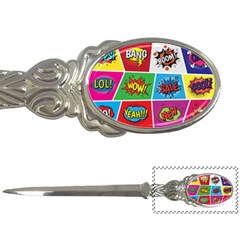 Pop Art Comic Vector Speech Cartoon Bubbles Popart Style With Humor Text Boom Bang Bubbling Expressi Letter Opener by Bedest