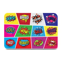 Pop Art Comic Vector Speech Cartoon Bubbles Popart Style With Humor Text Boom Bang Bubbling Expressi Plate Mats