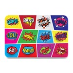 Pop Art Comic Vector Speech Cartoon Bubbles Popart Style With Humor Text Boom Bang Bubbling Expressi Plate Mats 18 x12  Plate Mat