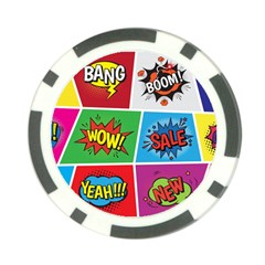 Pop Art Comic Vector Speech Cartoon Bubbles Popart Style With Humor Text Boom Bang Bubbling Expressi Poker Chip Card Guard