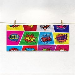 Pop Art Comic Vector Speech Cartoon Bubbles Popart Style With Humor Text Boom Bang Bubbling Expressi Hand Towel