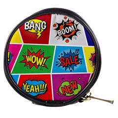 Pop Art Comic Vector Speech Cartoon Bubbles Popart Style With Humor Text Boom Bang Bubbling Expressi Mini Makeup Bag by Bedest