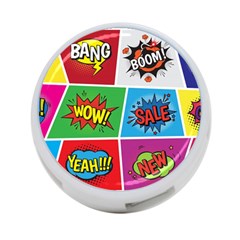 Pop Art Comic Vector Speech Cartoon Bubbles Popart Style With Humor Text Boom Bang Bubbling Expressi 4-Port USB Hub (One Side)