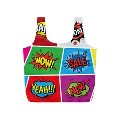 Pop Art Comic Vector Speech Cartoon Bubbles Popart Style With Humor Text Boom Bang Bubbling Expressi Full Print Recycle Bag (S)