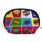 Pop Art Comic Vector Speech Cartoon Bubbles Popart Style With Humor Text Boom Bang Bubbling Expressi Accessory Pouch (Medium) Front