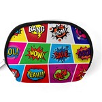 Pop Art Comic Vector Speech Cartoon Bubbles Popart Style With Humor Text Boom Bang Bubbling Expressi Accessory Pouch (Medium) Back