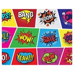 Pop Art Comic Vector Speech Cartoon Bubbles Popart Style With Humor Text Boom Bang Bubbling Expressi Two Sides Premium Plush Fleece Blanket (Medium) 60 x50  Blanket Front