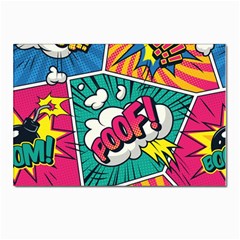 Comic Colorful Seamless Pattern Postcard 4 x 6  (pkg Of 10)