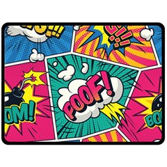 Comic Colorful Seamless Pattern Fleece Blanket (large) by Bedest