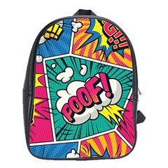 Comic Colorful Seamless Pattern School Bag (xl) by Bedest